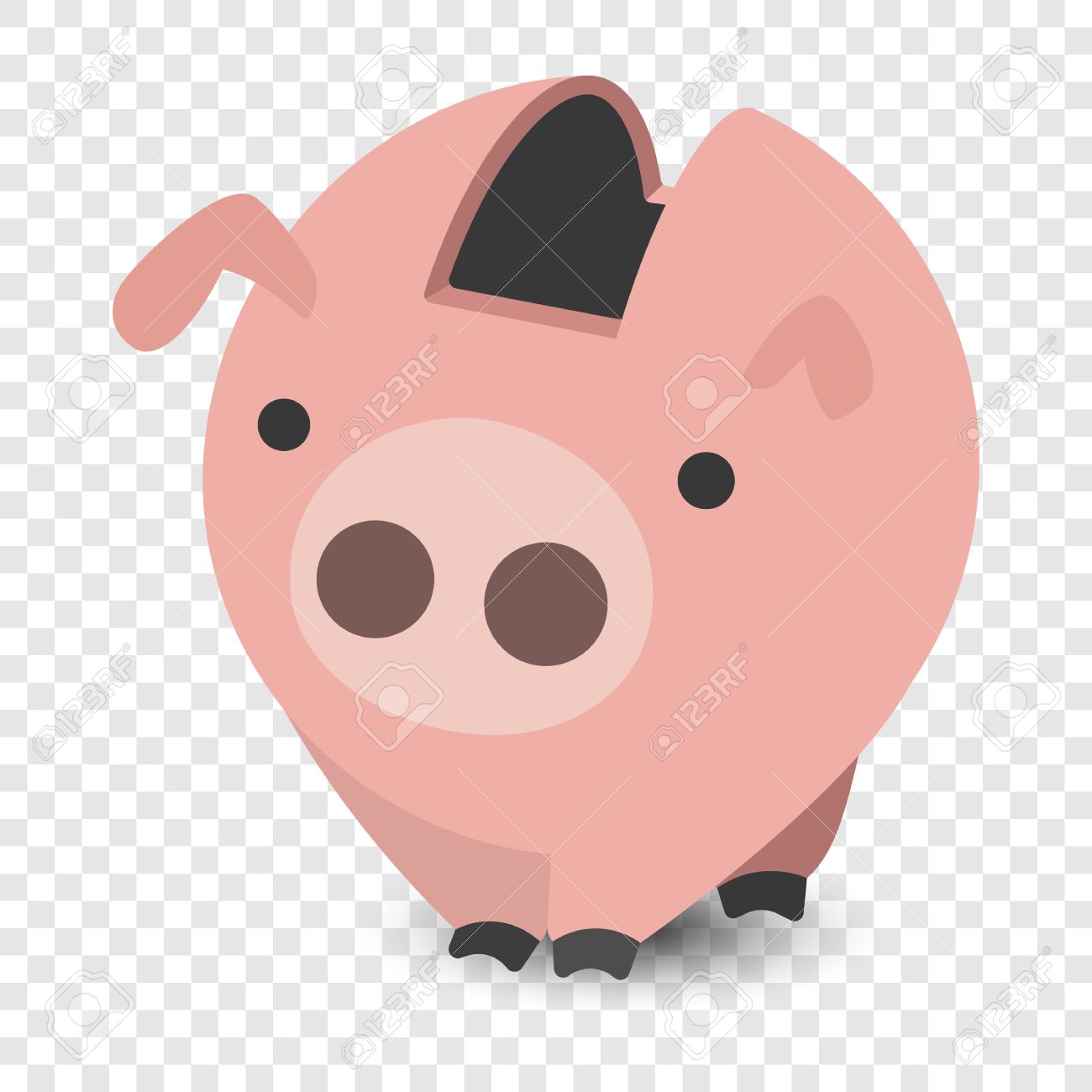Piggy Bank Cartoon Illustration On Transparent Background Royalty