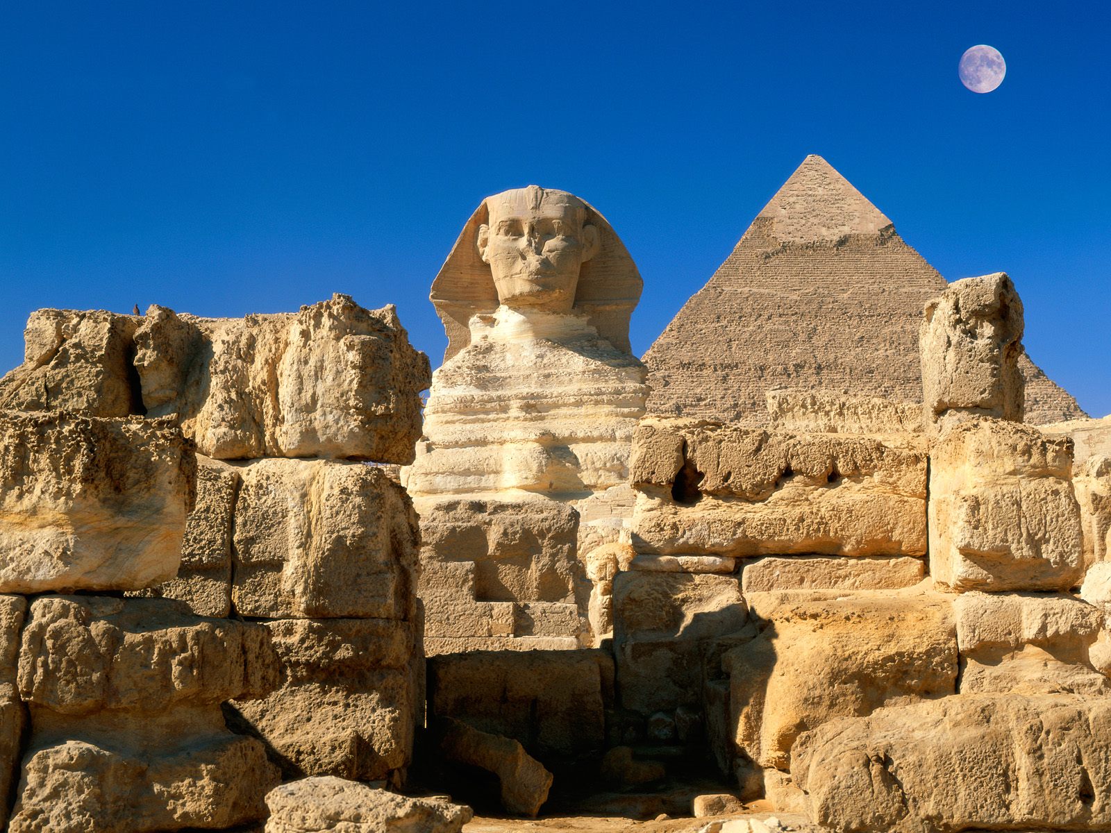 Giza Egypt Photo Great Sphinx Chephren Pyramid Wallpaper