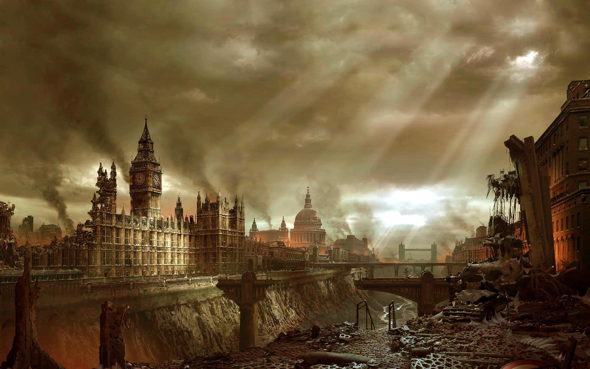 Apocalyptic City Original Background Desktop Full HD