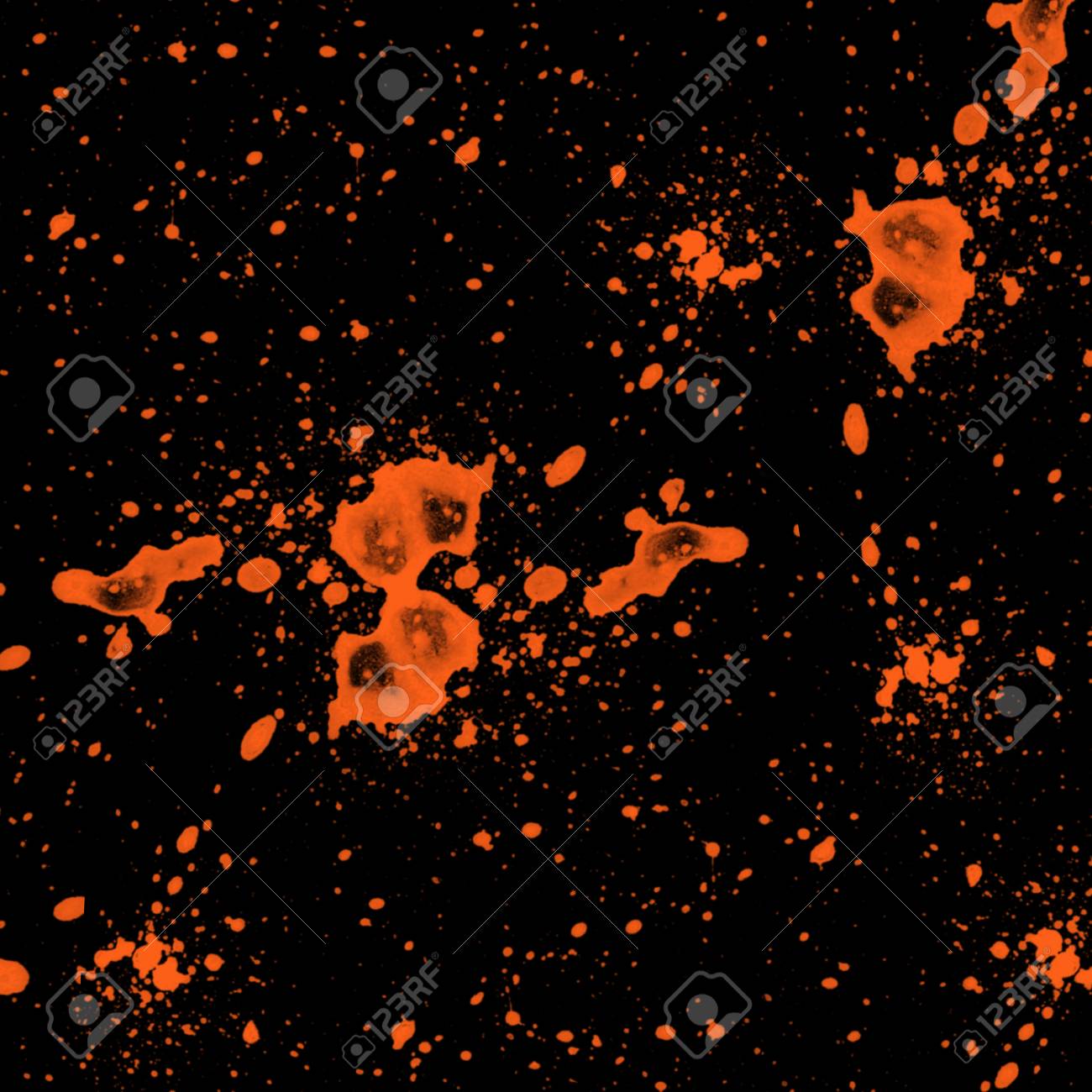 Orange Paint Splash Black Background Stock Photo Picture And