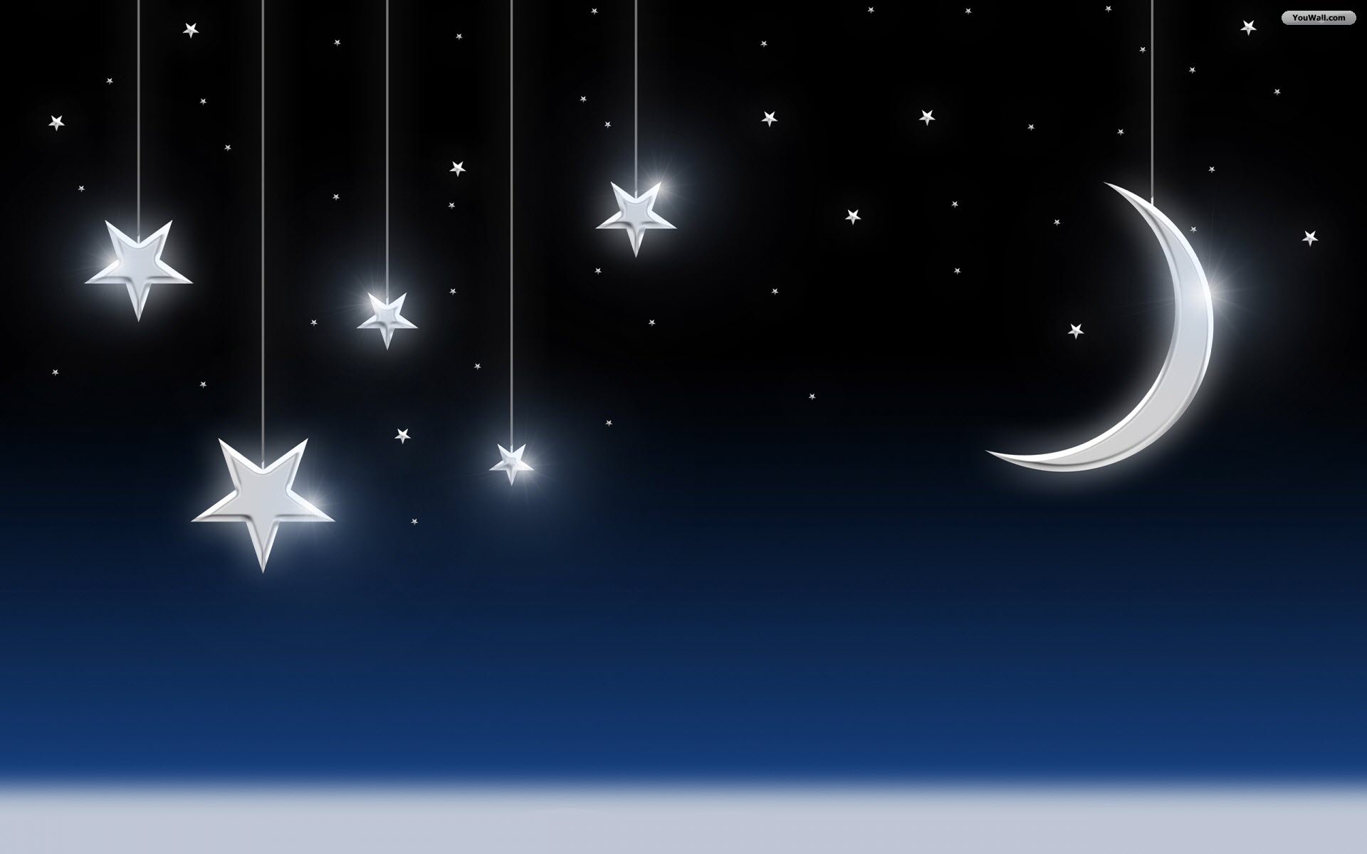 Youwall Moon And Stars Wallpaper