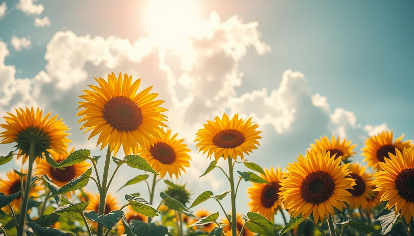 Clouds Sunflower Aesthetic Wallpaper