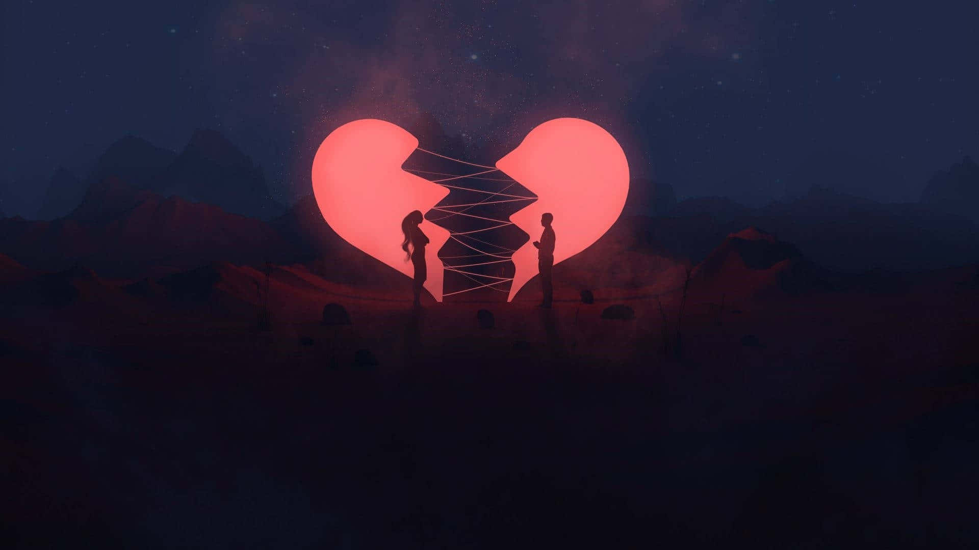 Broken Heart Aesthetics Wallpaper