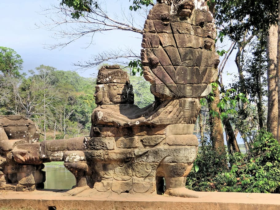 HD Wallpaper Cambodia Angkor Guards Bayon Temple Statues