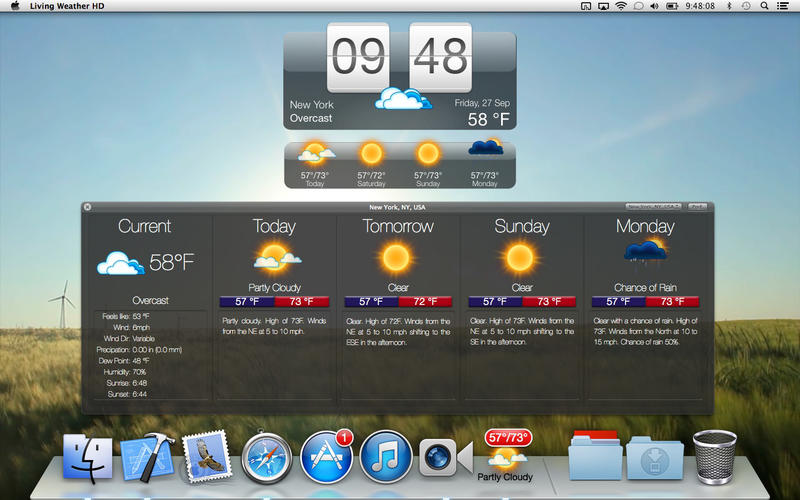 Living Weather HD Live Wallpaper Forecast Desktop Clock