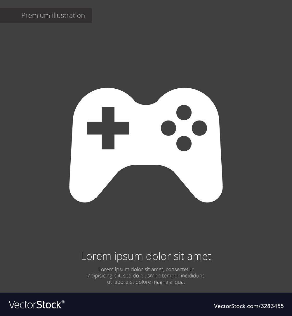 Joystick Premium Icon White On Dark Background Vector Image