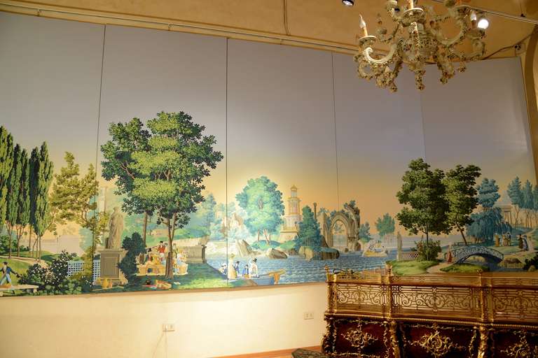 Huge Zuber Scenic Wallpaper Feat The French Garden At 1stdibs