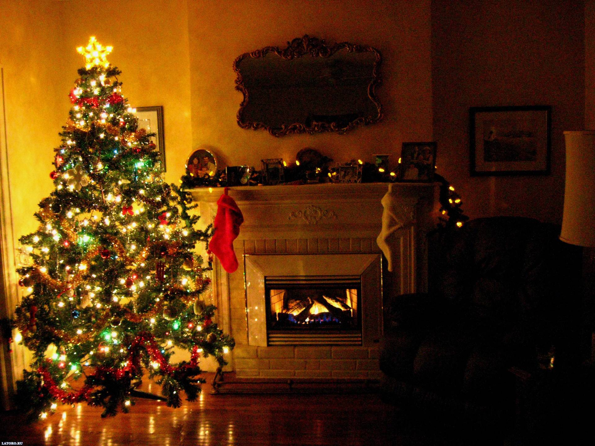 Christmas Desktop Background Trees In Homes
