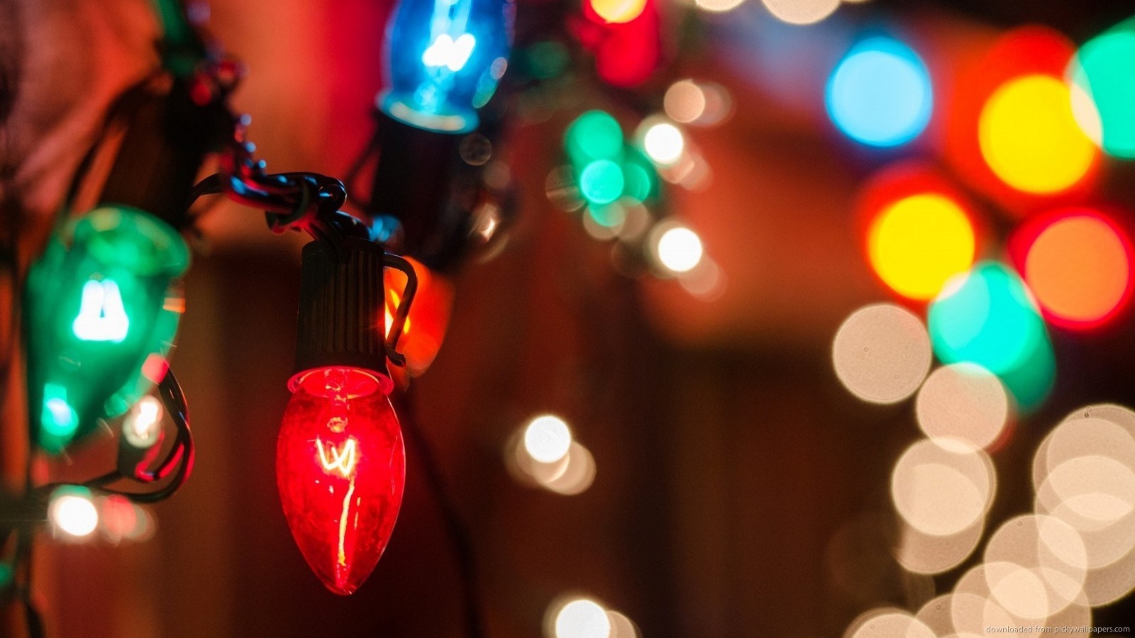 Download 1600x900 Colorful Holiday Lights Up Close Wallpaper Wallpaper