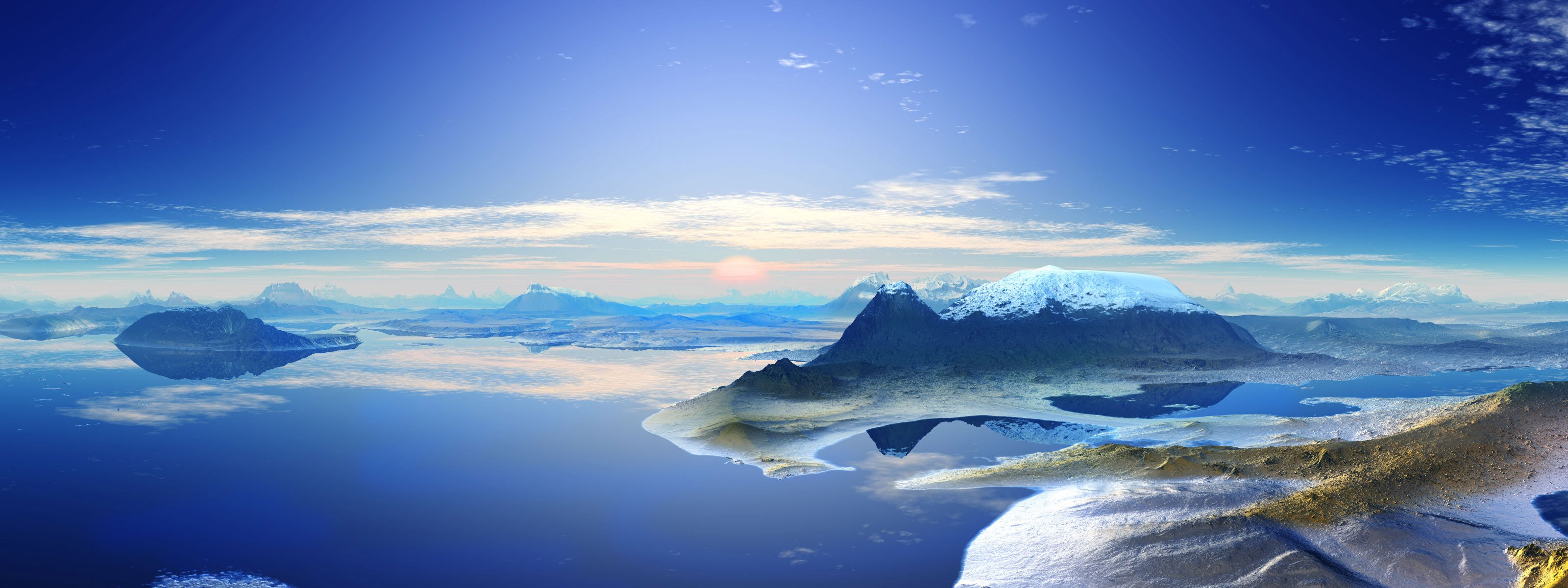 3D Panoramic Landscape Wallpapers HD Wallpapers 3200x1200