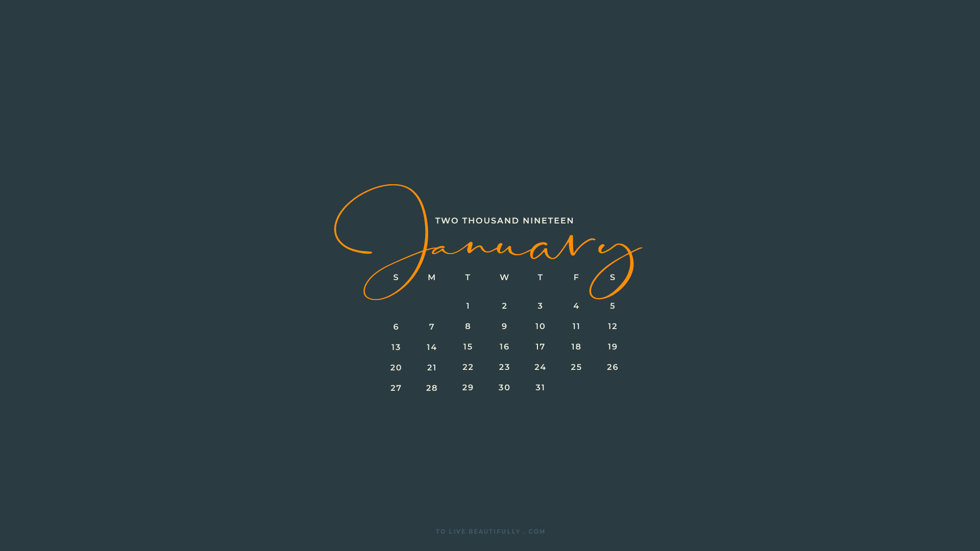 Free January 2019 Calendar for Desktop iPad and iPhone