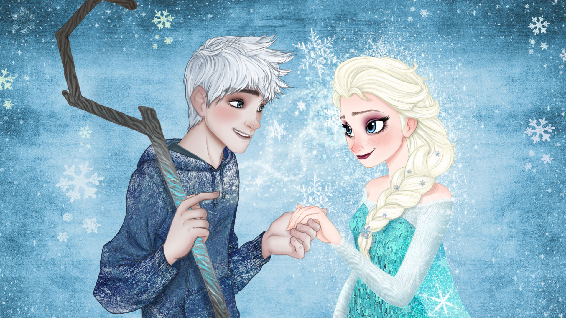 Frozen Elsa Anna Digital Fan Art Wallpaper