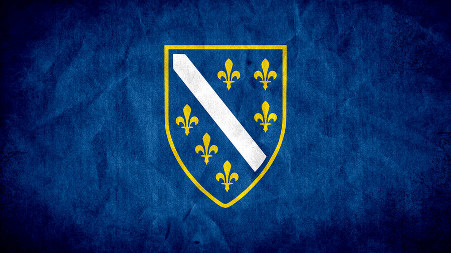 Bosnian Flag Grunge Blue V2 By Syndikata Np