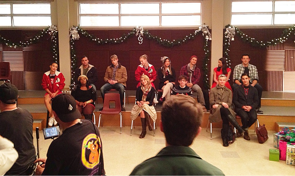 Glee Image Christmas Episode Bts Wallpaper Photos