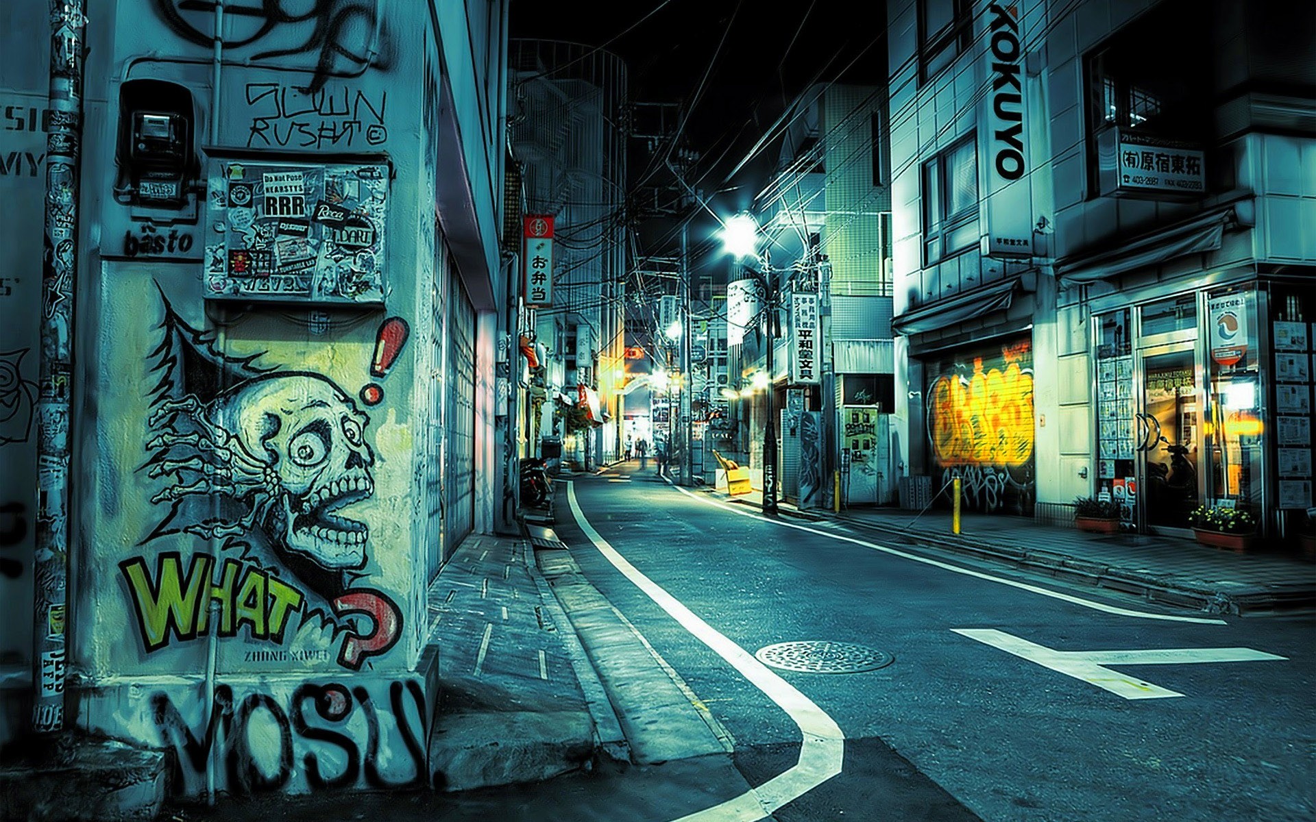 Wallpaper Japan Tokyo Cityscapes Graffiti Urban Streetscape