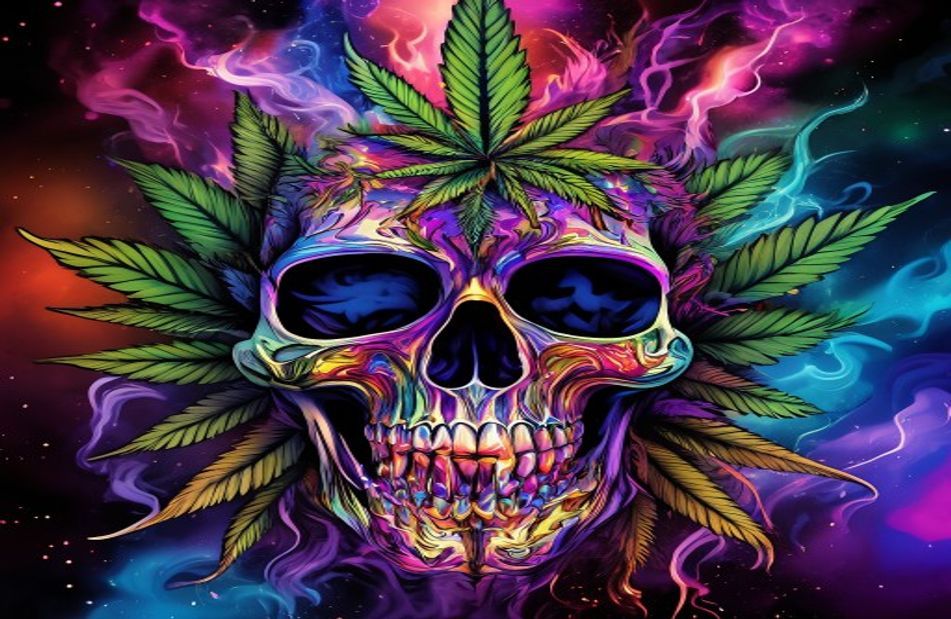 Wallpaper Of Weed Skull