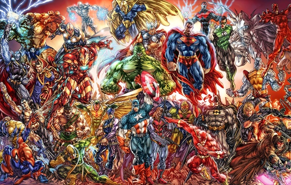 Wallpaper Marvel Dc Universe Ics Art Superheroes