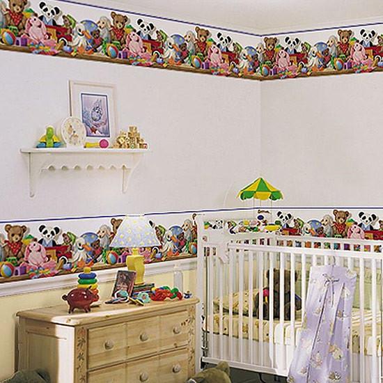 Baby Nursery Toy Shelf Wallpaper Border Baubles N Bling