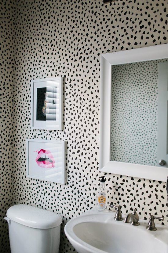 Dalmatian Wallpaper In The Bathroom