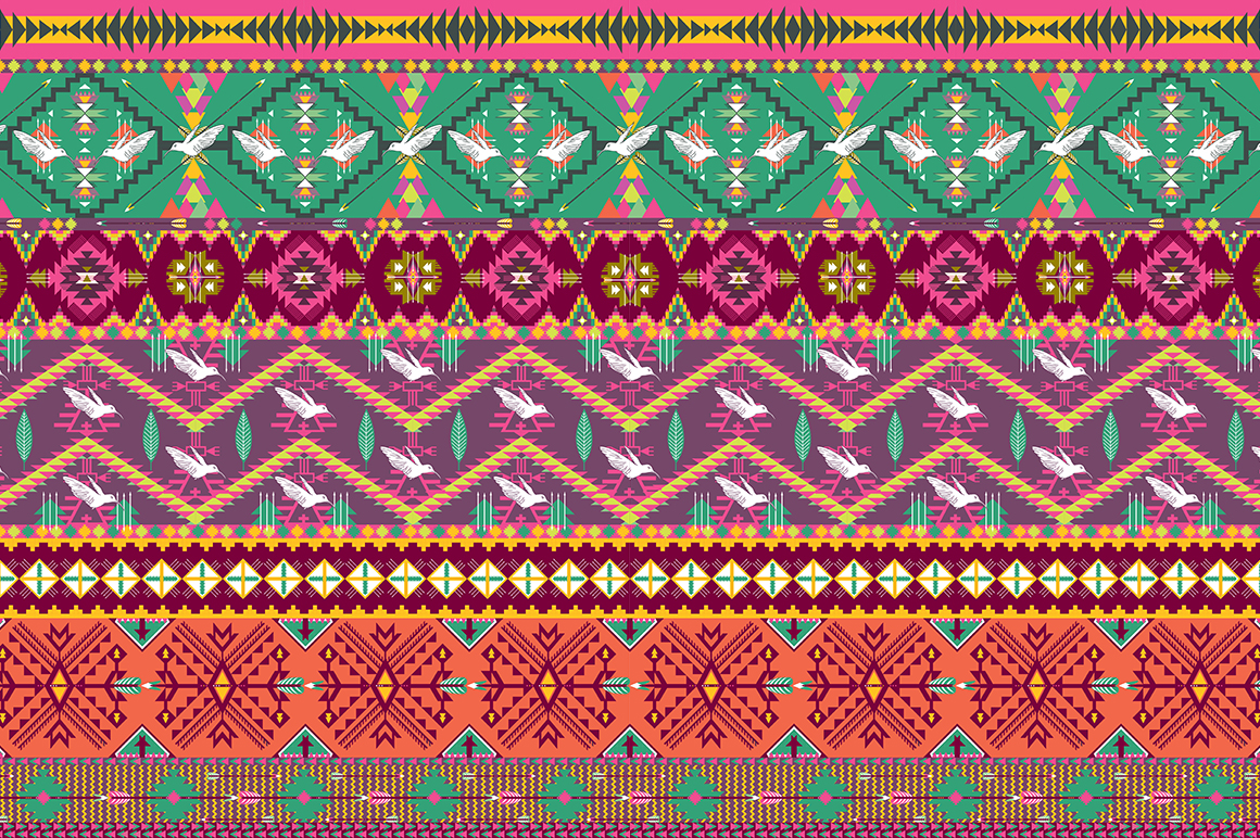 Aztec Background Seamless Colorful