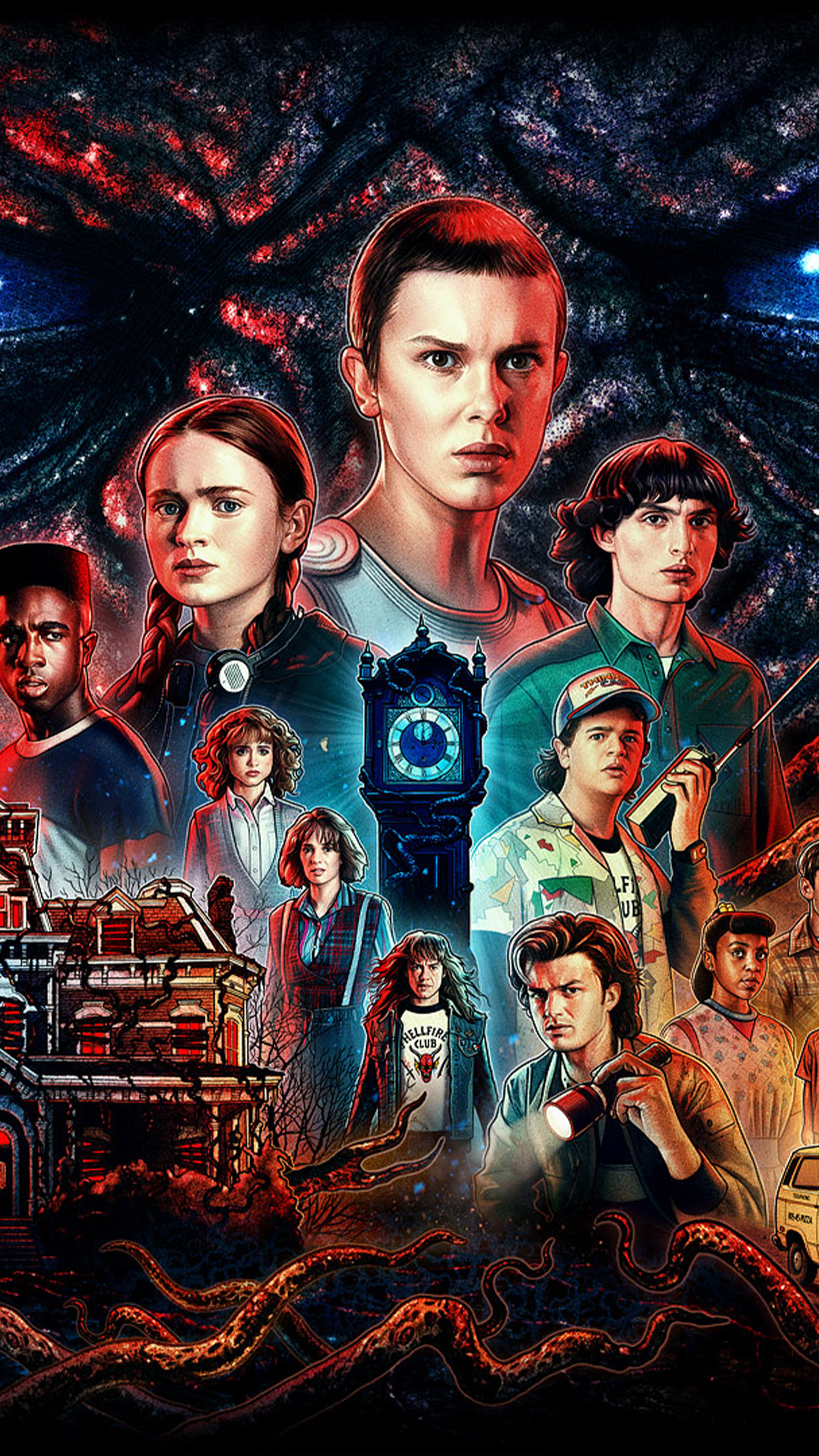 Stranger Things Season 4 All Characters Poster 4K Ultra HD Mobile 2160x3840