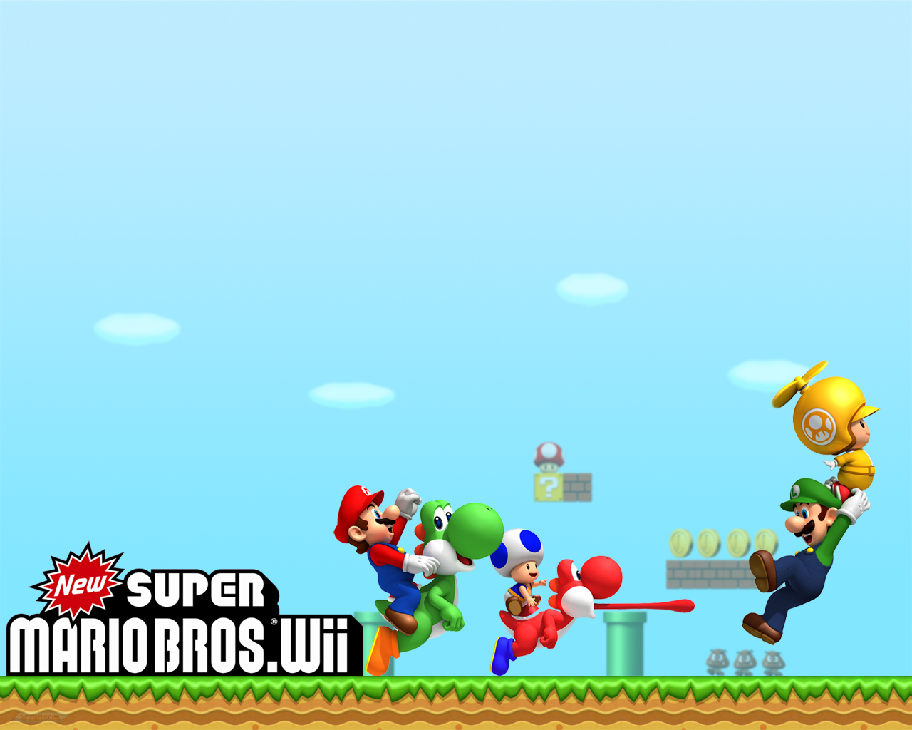 Super Mario Bros Wii Nintendo Wallpaper