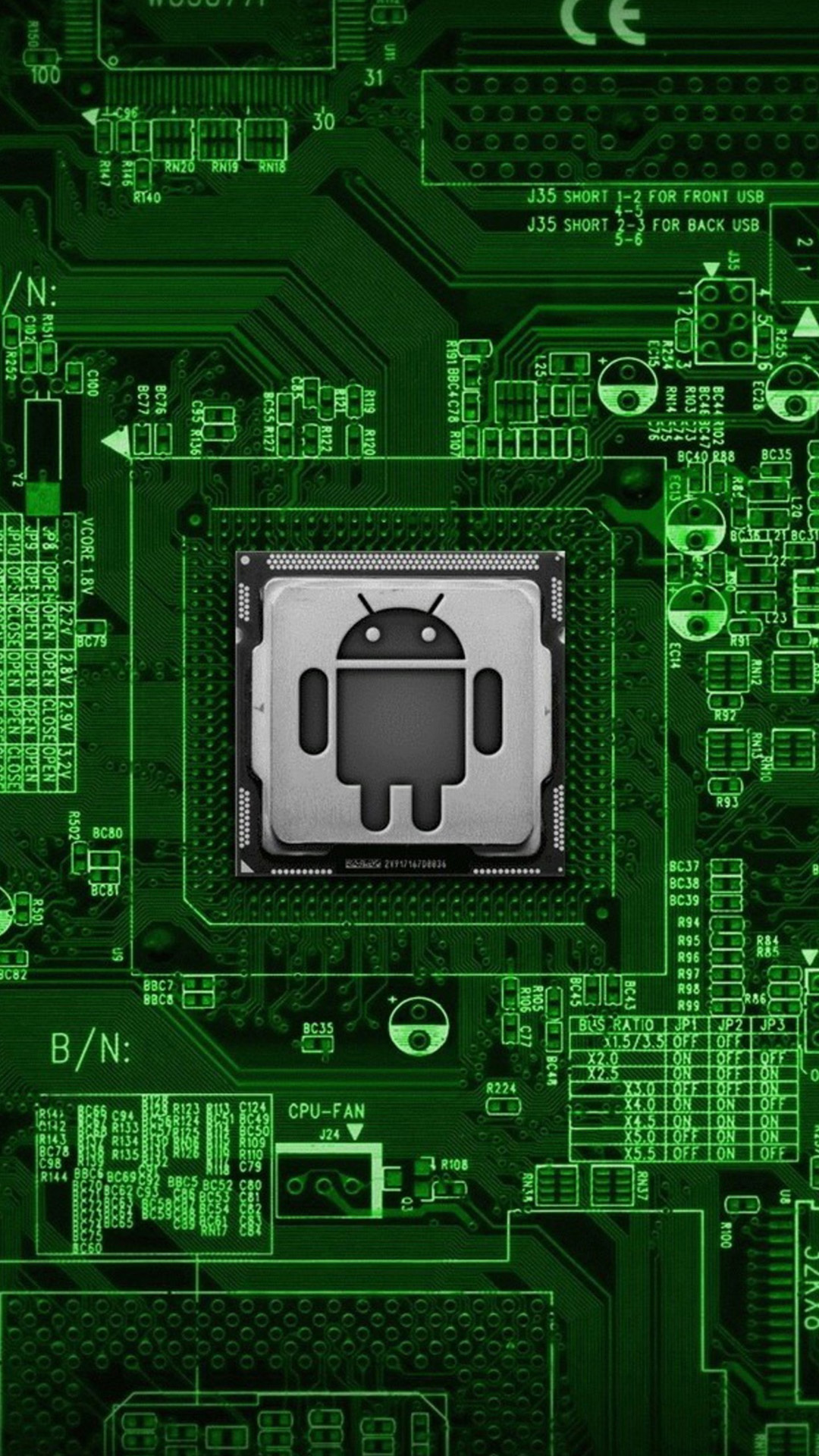 HD Android Circuit Board Mobile Wallpaper