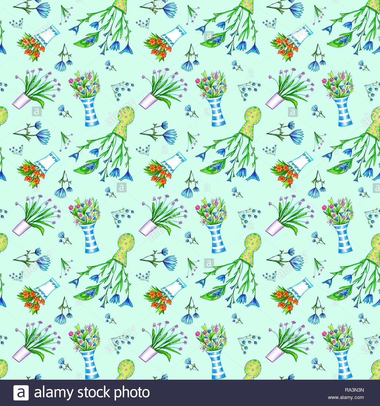 Wrapping Paper Wallpaper Background Mint Green Seamless Pattern