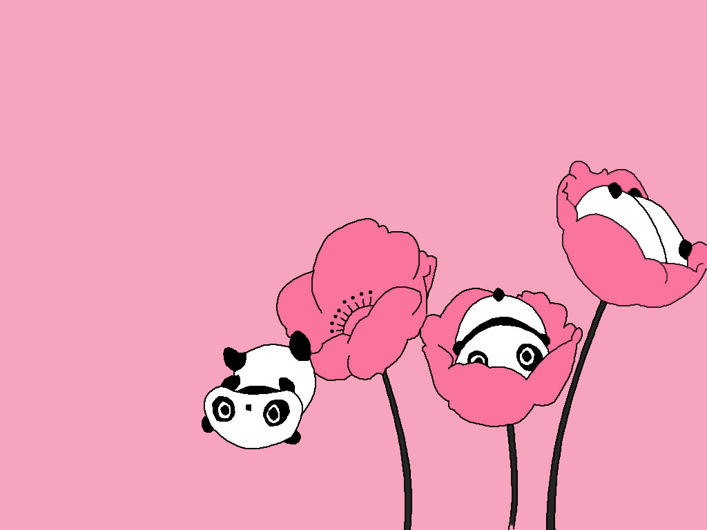 Cute Panda Pink Background Wallpaper Size