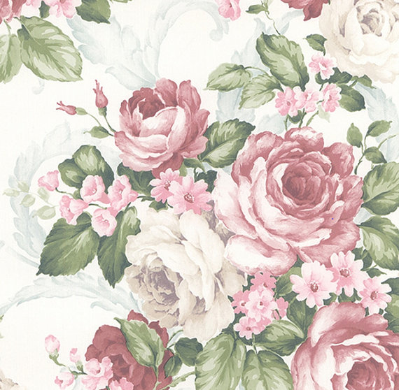 Large Pink And White Cabbage Roses Garden By Wallpaperyourworld