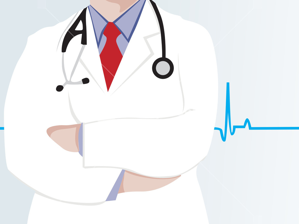 Doctor With Heartbeat Background Royalty Stock Image