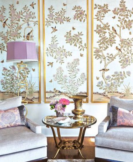 Gracie Wallpaper sitting area via NYC Cottages and Gardens