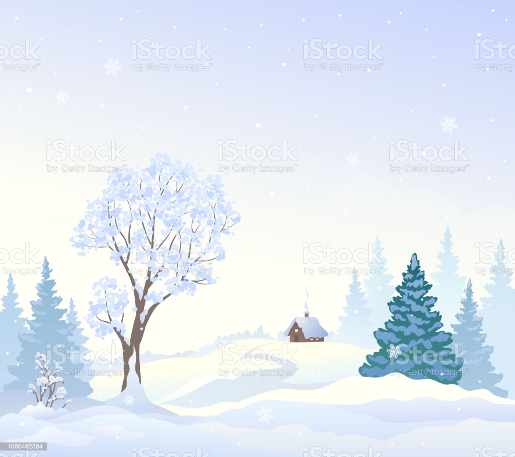 Snowy Wonderland Background Stock Illustration Image