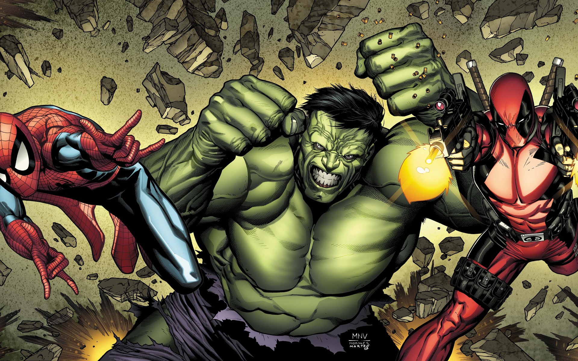 Marvel Heroes Wallpaper Hulk Spider Man Deadpool HD Desktop
