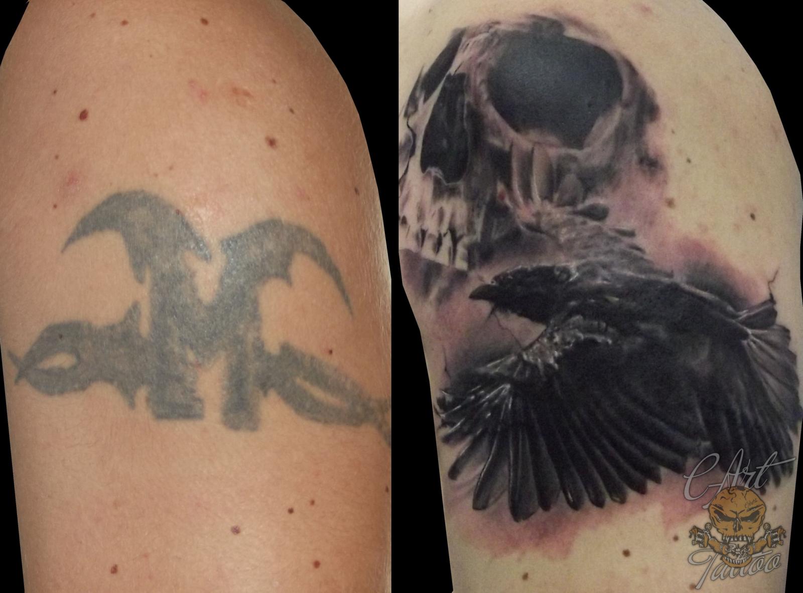 Hermit Tattoos and Art  Cover up with a Raven on the rib cage Ouch   Facebook