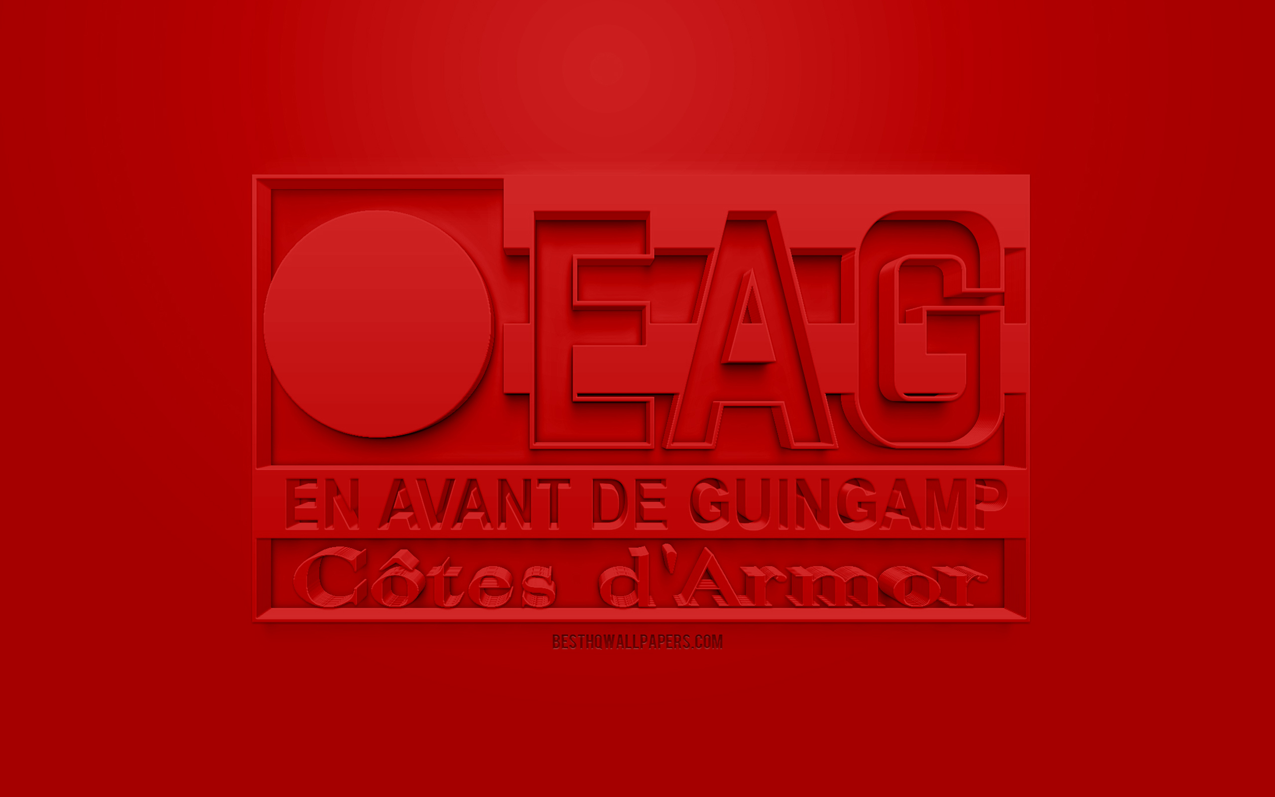 Wallpaper En Avant De Guingamp Creative 3d Logo Red