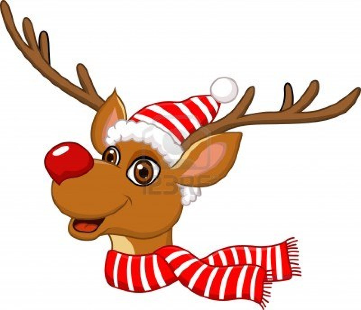 Cute Christmas Reindeer Clipart Image Pictures Becuo