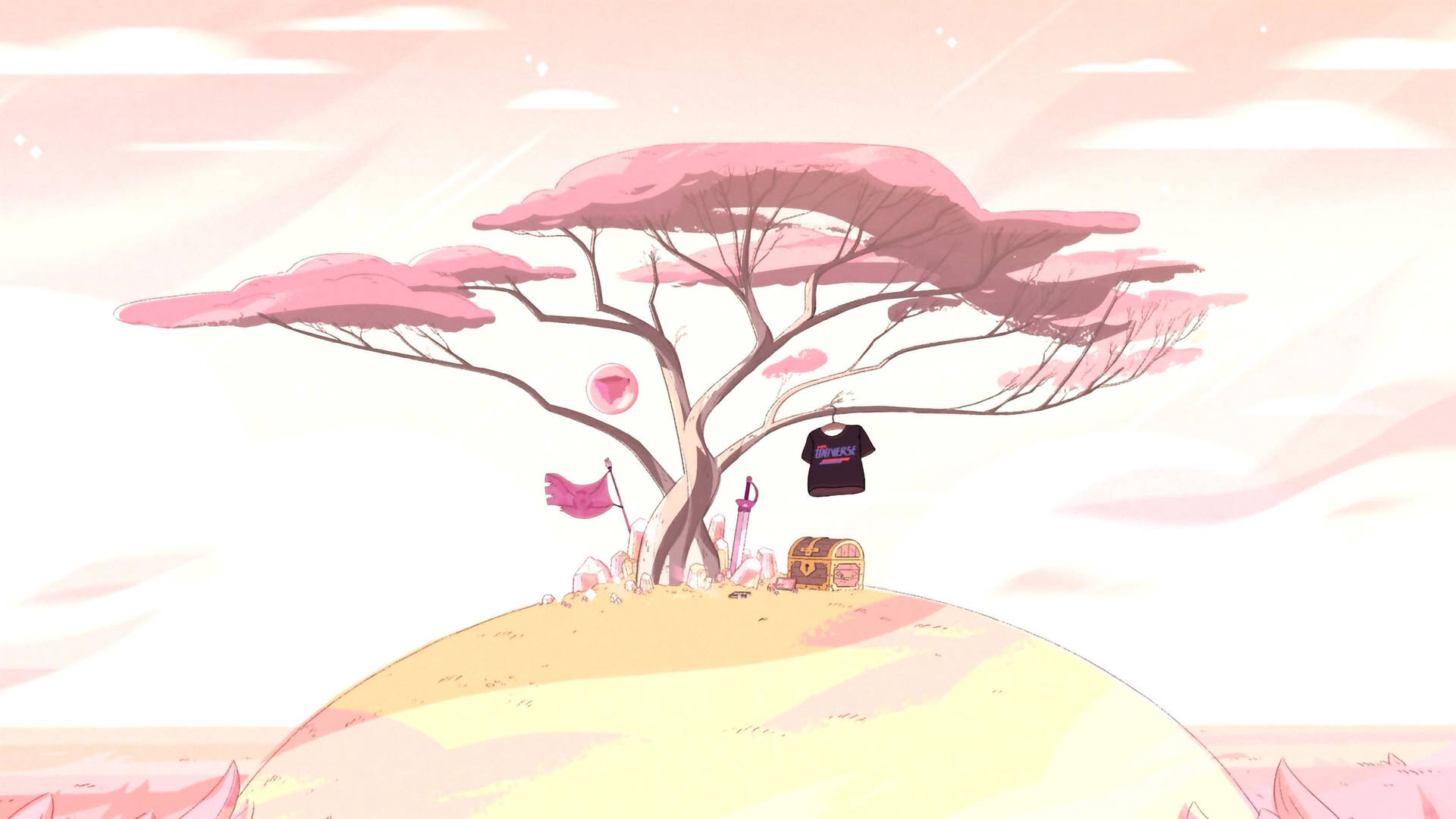 Pink Tree From Steven Universe iPad Wallpaper