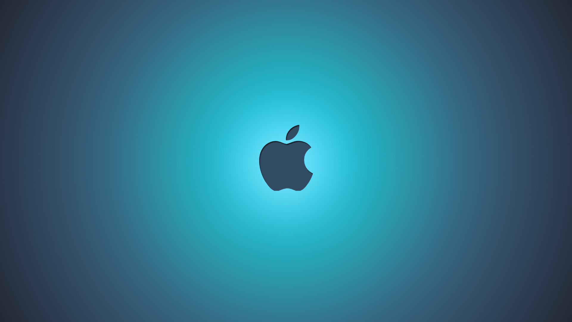Minimalist Apple logo on a gradient teal background, perfect for a MacBook wallpaper