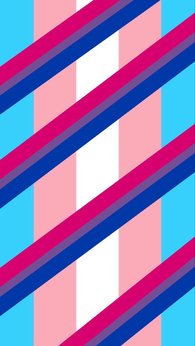 Bi Trans Wallpaper Art Gender Fluid Flag