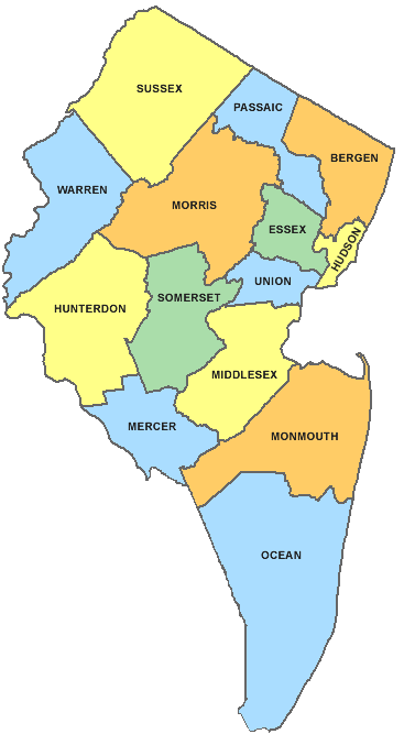 Bergen County New Jersey Map