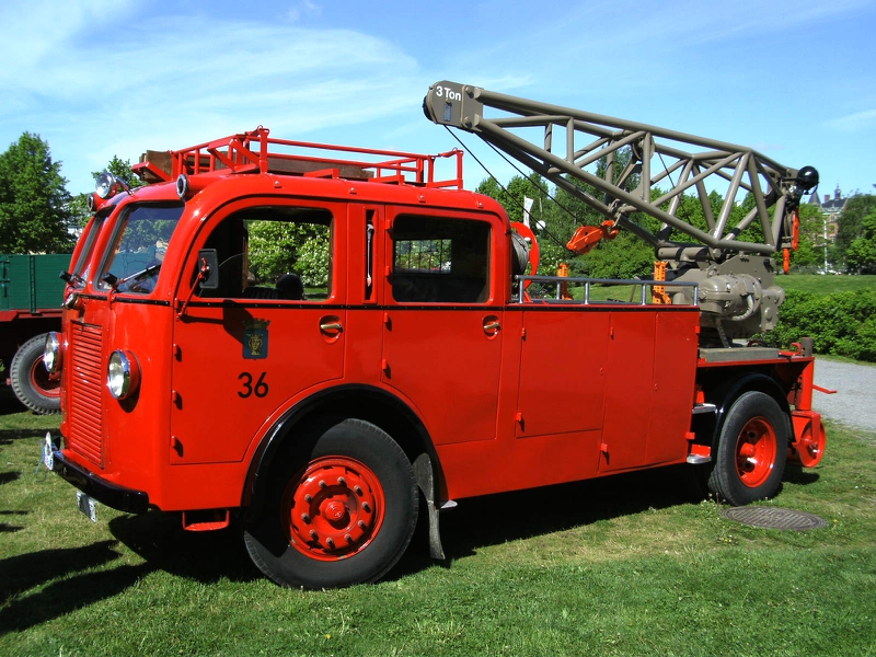 Red Stockholm Old Fire Engine Cars Other HD Desktop Wallpaper