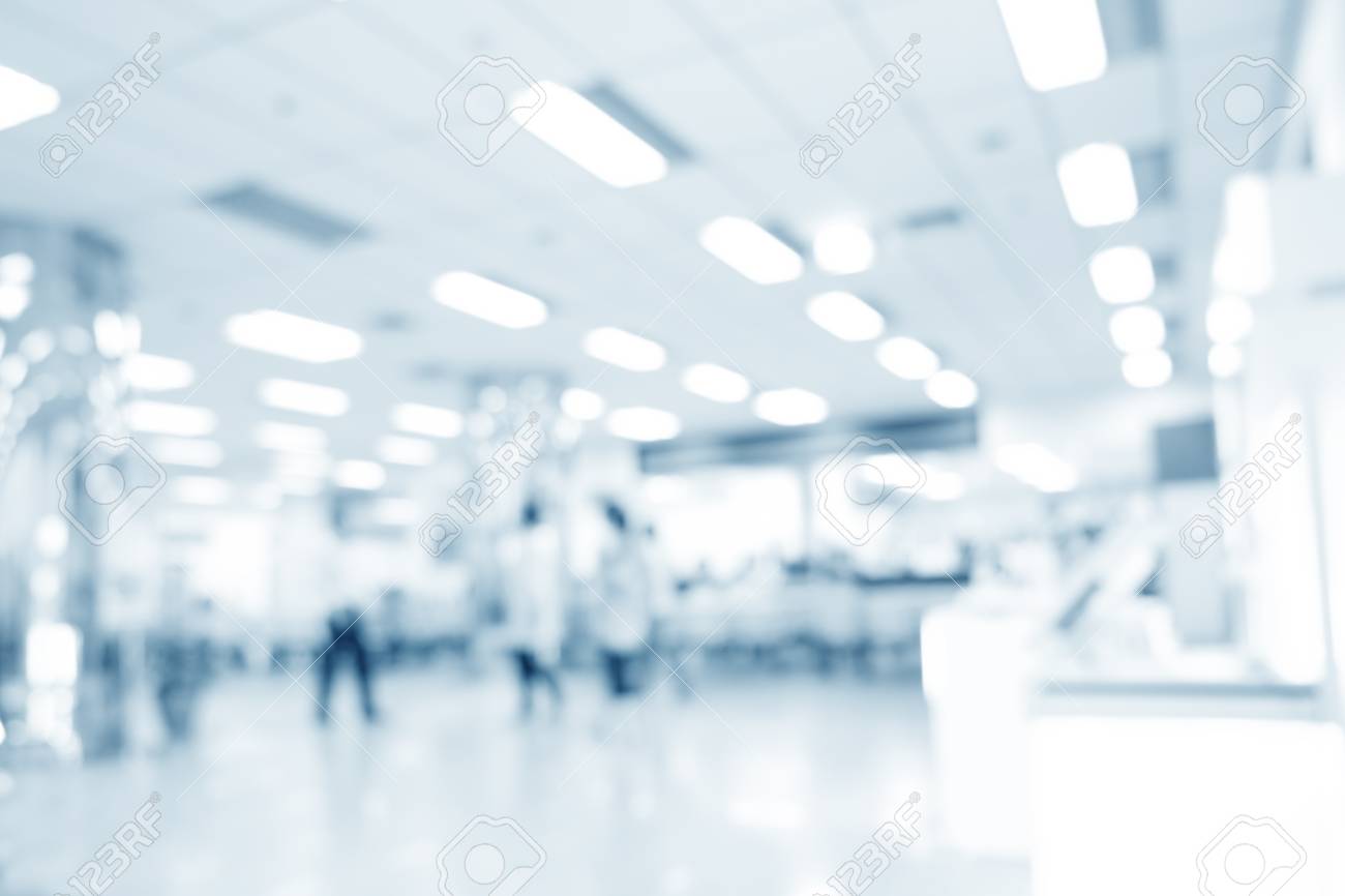 Blurred Interior Of Hospital Or Clinical With People Abstract