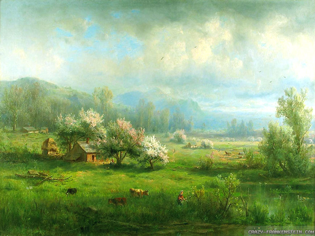 Wallpaper Country Spring Landscape