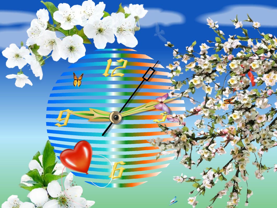 Blossom Clock Screensaver Attract Good Spirits And Fortune