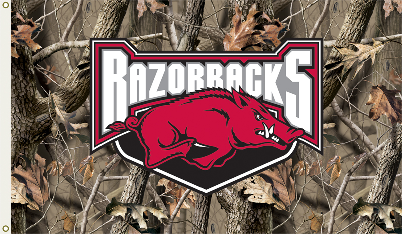 Arkansas Razorbacks Camo Flag