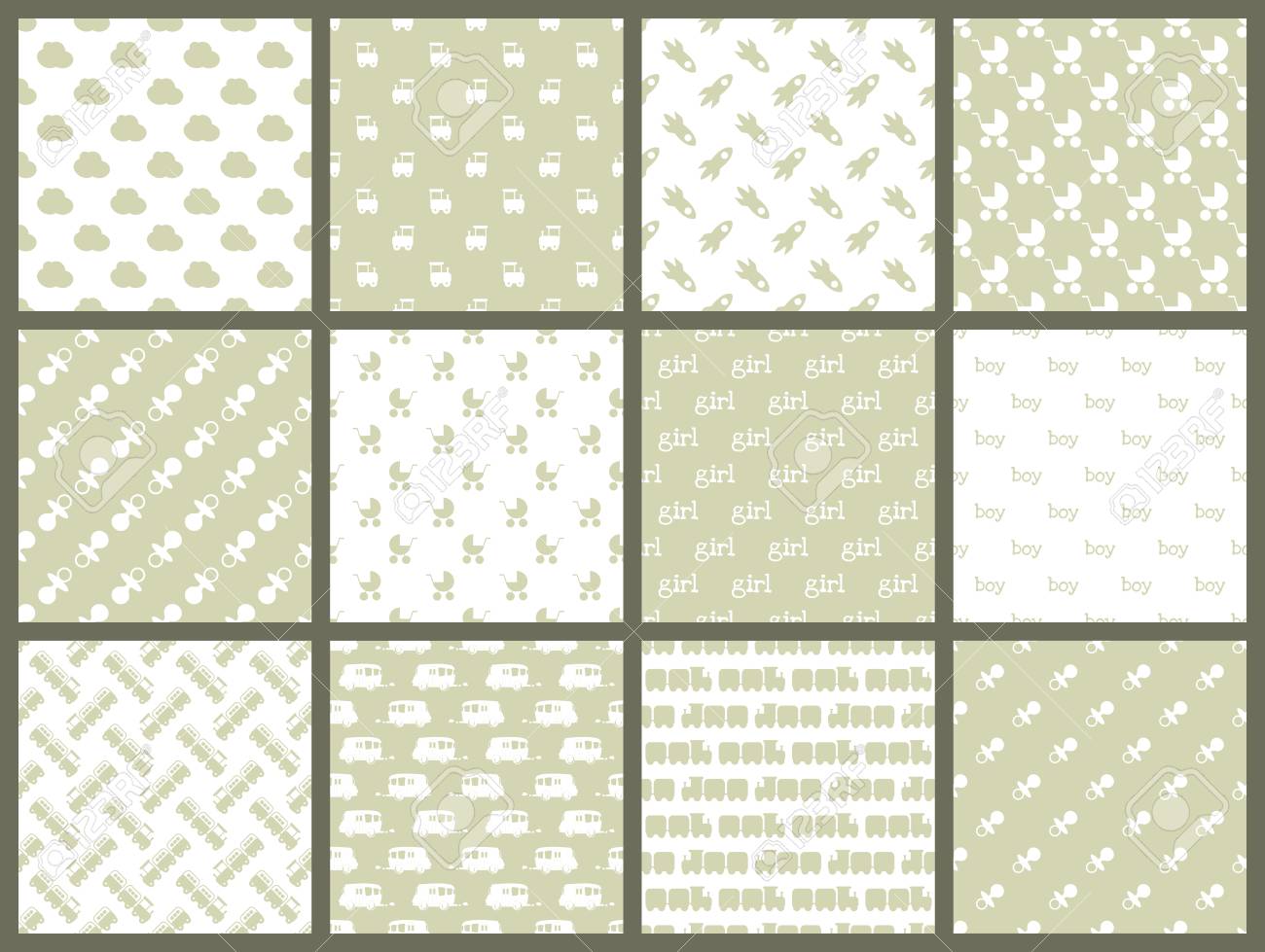 Baby Shower Toys Seamless Pattern Background Vector Cute Wallpaper
