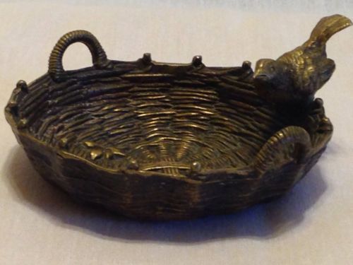 Antique Bronze Victorian Vienna Bird In Nest Sculpture