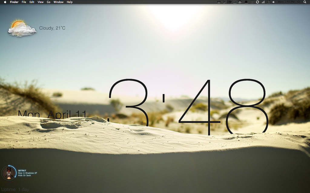 Beautiful Clock For Mac Os X Desktop Using Geektool Spotting
