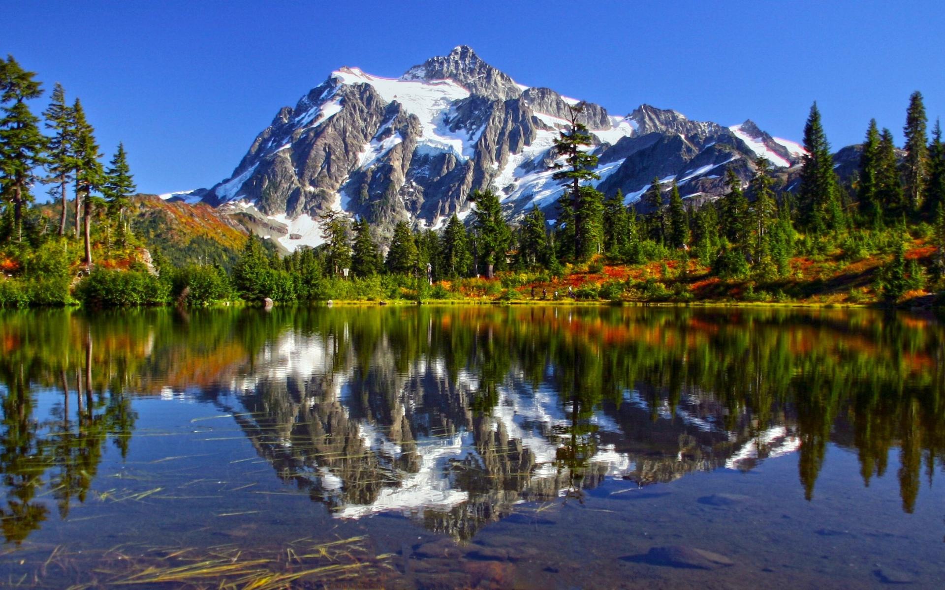 Washington state crystalline lakes landscapes mountains wallpaper